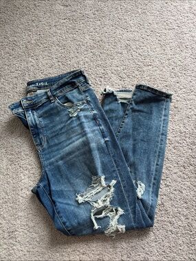 American Eagle Outfitters Ripped Blue Skinny Jeans